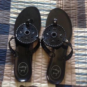 Jack Rogers Georgica black jelly sandals size 10